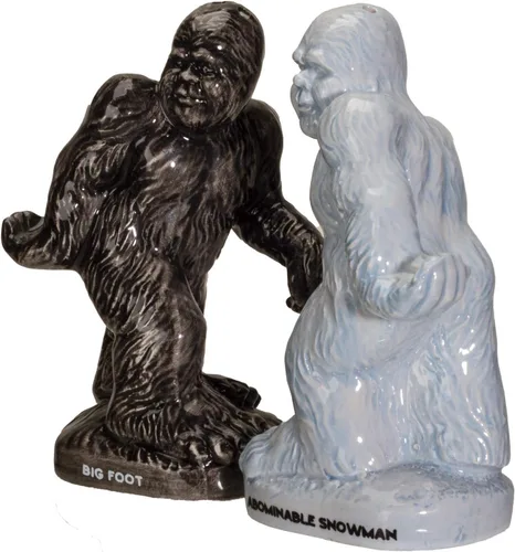 Vista 5 de Pacific Giftware Big Foot - Juego de saleros y pimenteros de cerámica con divertido Sasquatch Mythical Creature accesorio de cocina de mesa, pintado
