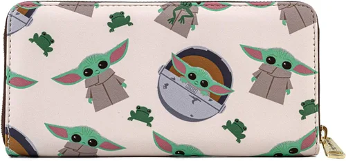 Vista 3 de Loungefly Star Wars Baby Yoda The Mandalorian - Cartera estampada, Multi