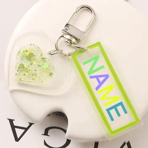 Vista 2 de Llavero con nombre personalizado, letras de colores, llavero para bolso, mochila, lindo llavero con dije para niñas y niños