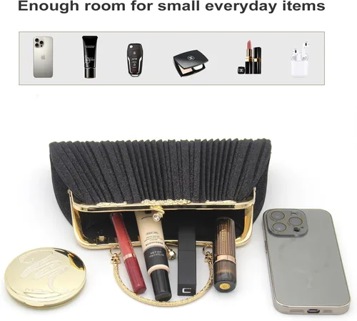 Vista 5 de Bolso de mano para mujer, bolso de noche brillante para fiesta, baile, boda, formal
