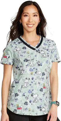 Vista 3 de Tooniforms Regalos de enfermera Mujer Scrubs Top Shaped V-Cuello Print TF769