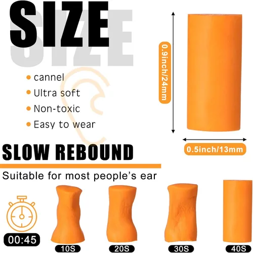 Vista 4 de Sratte 200 Pair Foam Ear Plugs Bulk for Sleeping Noise Cancelling 32db Disposable Comfortable Soft Ear Plugs Protection Quiet Sleep for Sleeping