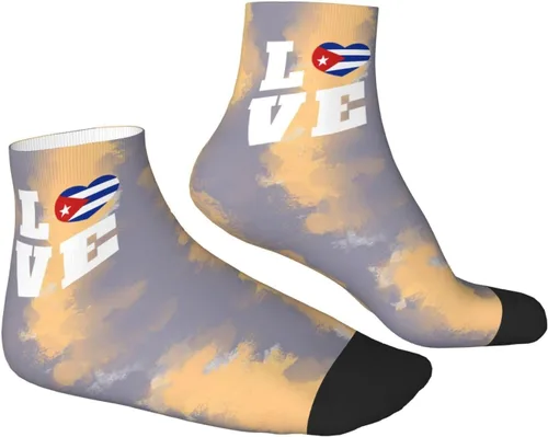 Vista 3 de Love Cuba Flag Cubans Heart Ankle Socks Winter Low Cut Sports Warm Comfort Breathable Casual Socks For Mens And Womens 1