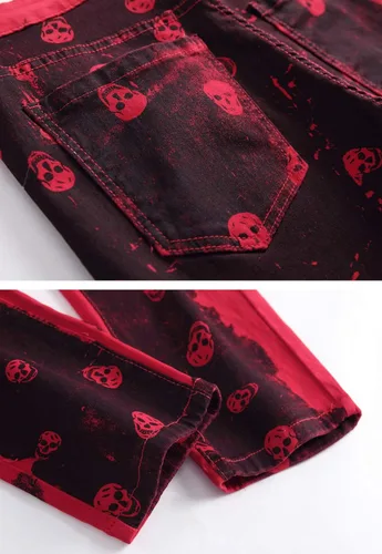 Vista 6 de Chouyatou Pantalones vaqueros de mezclilla para hombre con ajuste elástico