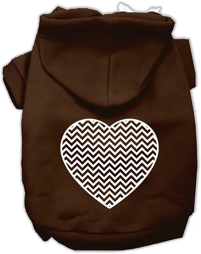 Vista 9 de Pet Dog & Cat - Sudadera con capucha serigrafiada, "Chevron Heart", color azul bebé, LG (10-14 libras)
