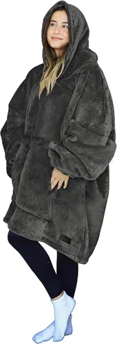 Vista 9 de Tirrinia - Sudadera con capucha de gran tamaño, manta de sherpa cómoda, reversible, gigante, para adultos, hombres, mujeres, adolescentes, esposa