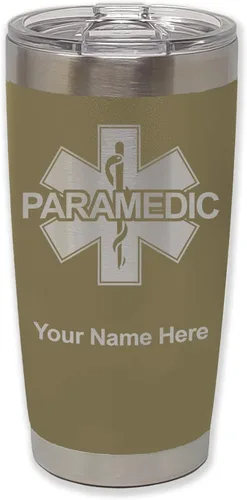 Vista 36 de LaserGram Vaso aislado al vacío de 20 onzas, paramédico, grabado personalizado incluido (negro) Engraved Gift for Paramedics, Vacuum Insulated