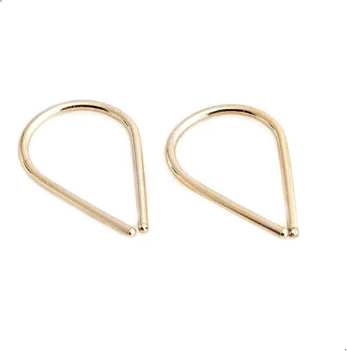 Vista 24 de 13mm de plata de ley 20 GA Aretes de aro invertidos colgantes de lágrima hipoalergénicos ligeros con hilo para mujer