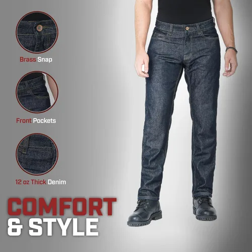 Vista 2 de WICKED STOCK Pantalones de Motocicleta para Hombres - Jeans de Motociclismo - Pantalones de Mezclilla con Armadura para Motocicleta Dual