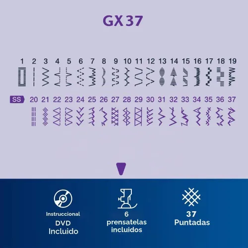 Vista 2 de Brother GX37 - Máquina de coser de 37 puntadas, estuche de almacenamiento y transporte de plástico duro y 5 agujas para máquina de coser