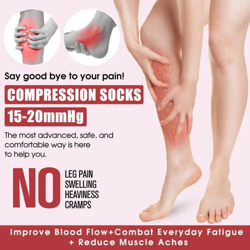 Vista 4 de COOLOVER Calcetines de compresión para mujeres y hombres (4 pares) - El mejor apoyo para correr, atletismo, enfermería, viajes, embarazo