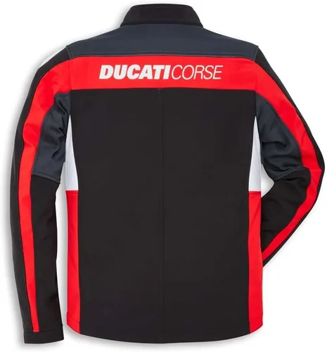 Vista 2 de Ducati Chaqueta Corse a prueba de viento 3, Negro, rojo, blanco