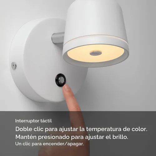 Vista 5 de Aisilan - Aplique de pared, luz de pared regulable al tacto con 3 temperaturas de color, lámpara de pared LED ajustable de 7 W CRI97, moderno