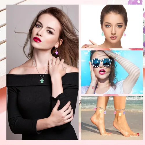 Vista 2 de Junkin Dijes de hongos luminosos de resina con dije de hongo, lindas cuentas, encantadores colgantes de joyería para pulseras, collares, aretes
