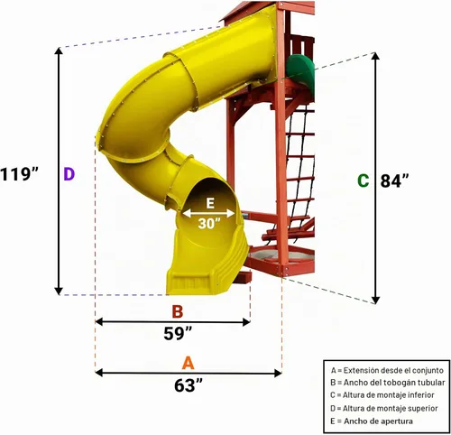 Vista 3 de Tobogán en tubo Swing-N-Slide Turbo, Amarillo