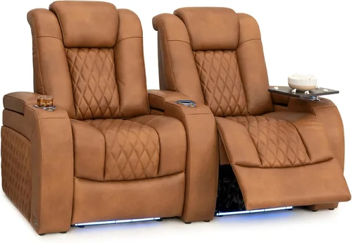 Vista 152 de Seatcraft Asiento de cine en casa Diamante Marrón Reclinable Individual