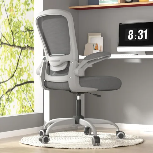 Vista 13 de Silla de oficina ergonómica con lumbar ajustable, reposabrazos abatible Marco negro