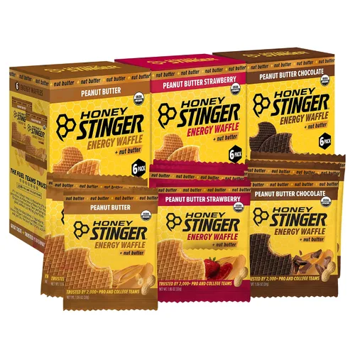 Vista 25 de Honey Stinger Gofle de arce de mantequilla de almendra orgánica, estroopwafel energético para ejercicio, resistencia y rendimiento, nutrición