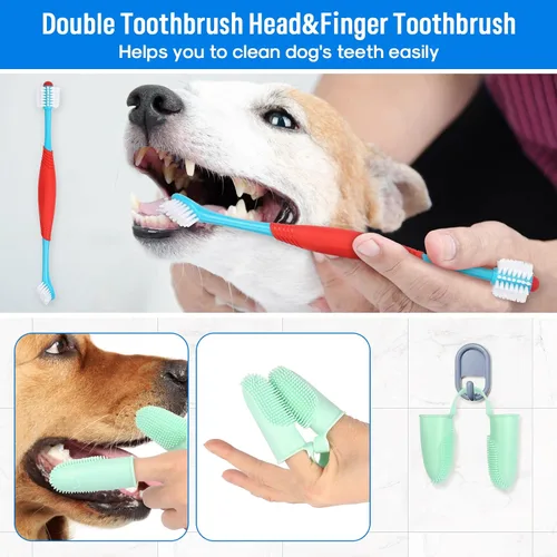 Vista 7 de Kit de limpieza ultrasónica de dientes de perro para limpieza de dientes de mascotas, removedor de placa de perro para dientes, 5 modos
