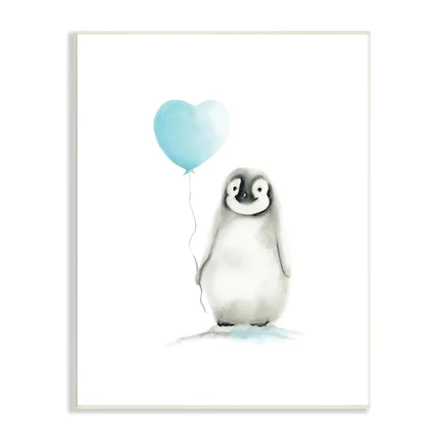 Vista 8 de Stupell Industries Pingüino bebé con globo azul enmarcado Giclée arte texturizado, 11 x 1.5 x 14, fabricado con orgullo en Estados Unidos
