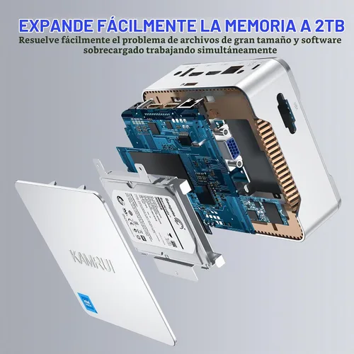 Vista 4 de KAMRUI GK3Plus Mini PC Alder Lake N95(hasta 3.4GHz) 16GB RAM 1TB M.2 SSD
