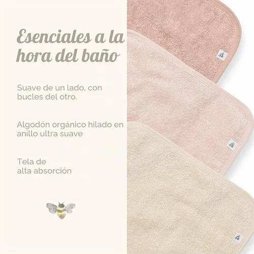 Vista 5 de Burt's Bees Baby Paños para bebés, 100% algodón orgánico de 9 x 9 pulgadas Tejido de rizo en la nube