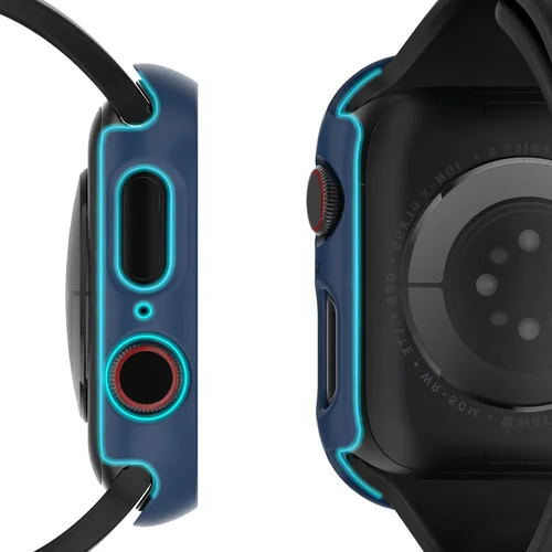 Vista 4 de Paquete de 6 fundas para Apple Watch SE 3 (2025)/SE 2/SE/Series 6/5/4 de 40 mm con protector de pantalla de vidrio templado, funda protectora