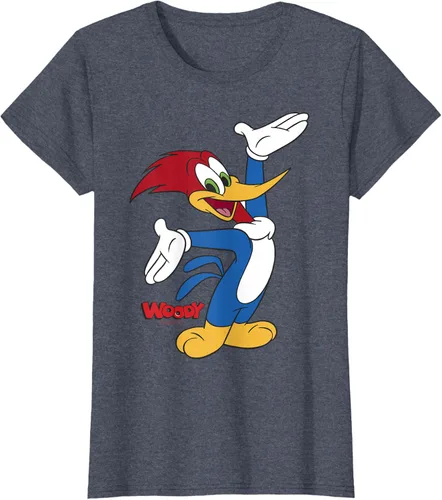 Vista 38 de Woody Woodpecker Camiseta con logotipo de cuerpo completo Negro