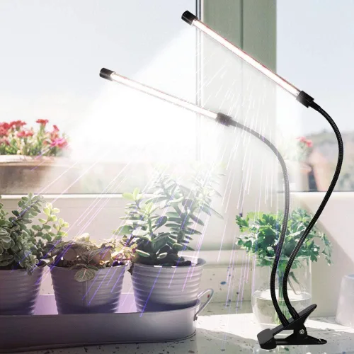Vista 5 de GHodec Luz de Crecimiento, Espectro Completo Blanco 84 LED Clip Luces para Plantas de Interior en Crecimiento, Temporizador de 4/8/12H y 5 Niveles