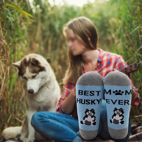 Vista 6 de MBMSO Husky Mom Sock Funny Husky Gift 2 pares Best Husky Mom Ever Sock Lover Gift