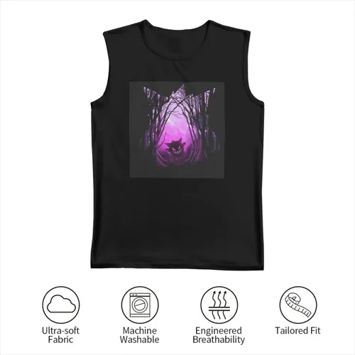 Vista 4 de DPFHL Gengar Logo Tank Tops Man's Muscle T-Shirt Sleeveless Tank Tops