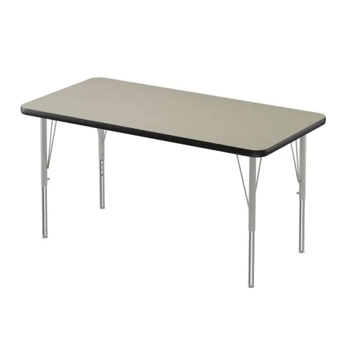 Vista 25 de Correll - Mesa rectangular de actividades para el aula de 30 x 60 pulgadas, altura ajustable (19-29 pulgadas), parte superior de granito gris, borde