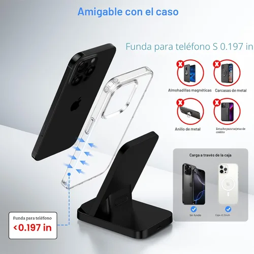 Vista 5 de Cargador inalámbrico Soporte de carga rápida para Samsung Cargador