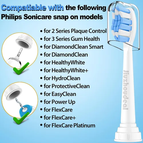 Vista 2 de Cabezales de cepillo de dientes de repuesto compatibles con Philips Sonicare, cabezales de cepillo para Sonicare C2 Control de placa protectora