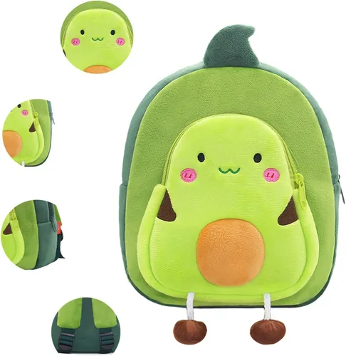 Vista 5 de NICE CHOICE Linda bolsa cruzada para niños pequeños de peluche con dibujos animados, mini bolsa de viaje para bebé niña niño de 2 a 6 años, Mochila