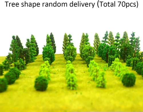 Vista 5 de 70pcs Mini modelo árboles tren paisaje mixto miniatura árboles artificial Wargame falso árbol ferrocarril paisaje diorama suministros paisaje