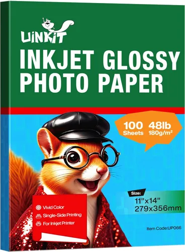 Vista 13 de Uinkit Papel fotográfico de inyección de tinta brillante de alta calidad, 4 x 6 pulgadas, 48 libras, 6.35 oz/m², 100 hojas, calidad fotográfica