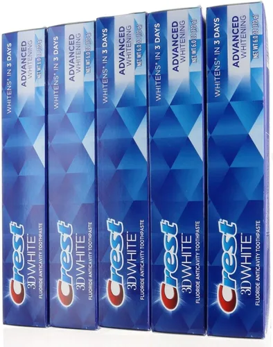 Vista 2 de Crest Pasta dental con fluoruro blanqueador avanzado blanco 3D