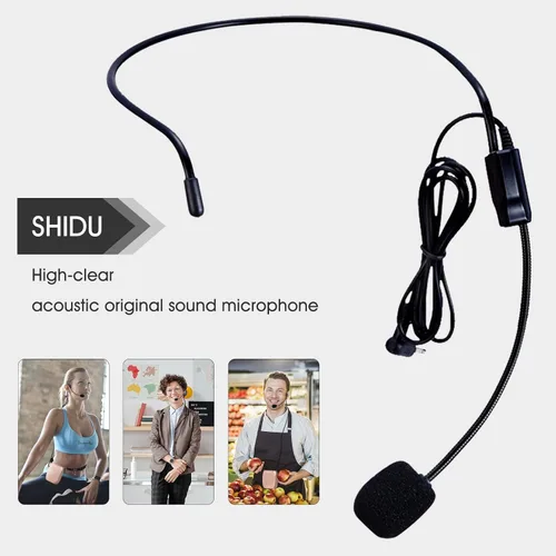 Vista 8 de SHIDU Amplificador de voz de 30 W y auriculares flexibles para micrófono de disfraz