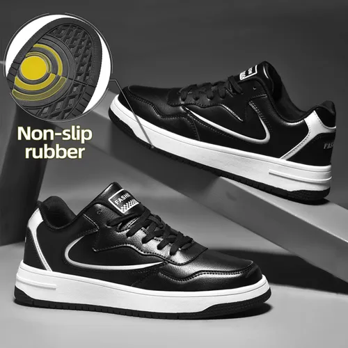 Vista 2 de Zapatos de skate para hombre, zapatos de skate de caña baja, zapatillas de deporte de moda, zapatos de skate de hip hop, zapatos casuales