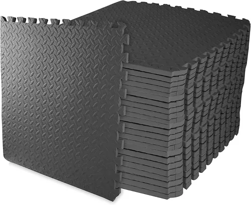 Vista 25 de BalanceFrom Tapete de ejercicio tipo rompecabezas con baldosas entrelazadas de espuma EVA para MMA – Ejercicio – Una pulgada de grosor, 24 pies
