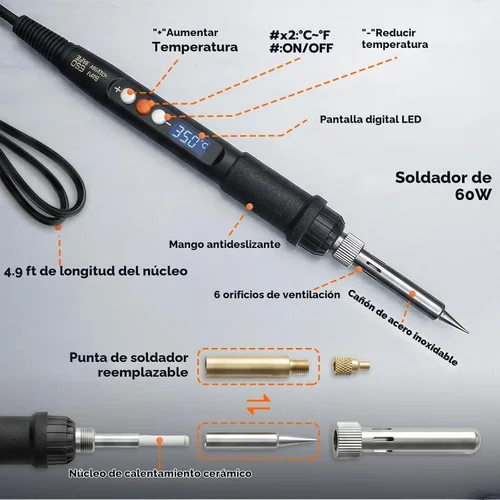 Vista 3 de Máquina de Prensado de Calor Vertical 3DZWMAN, Herramienta de Inserción de Conjunto de Calor, Insertos de Latón para Impresión 3D, Punta