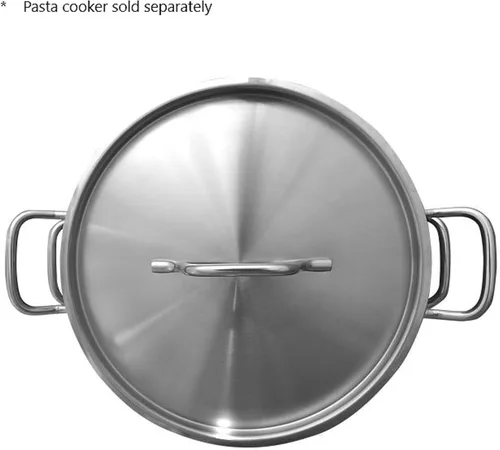 Vista 3 de TrueCraftware -20 cuartos de galón de tapa de cocina de pasta de acero inoxidable de 12-1/2 pulgadas de diámetro x 3/4 pulgadas de grosor: olla