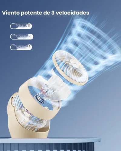 Vista 5 de Gaiatop Ventilador de escritorio, ventilador eléctrico portátil de escritorio de 5 pulgadas, pequeño pero potente con 3 velocidades de inclinación