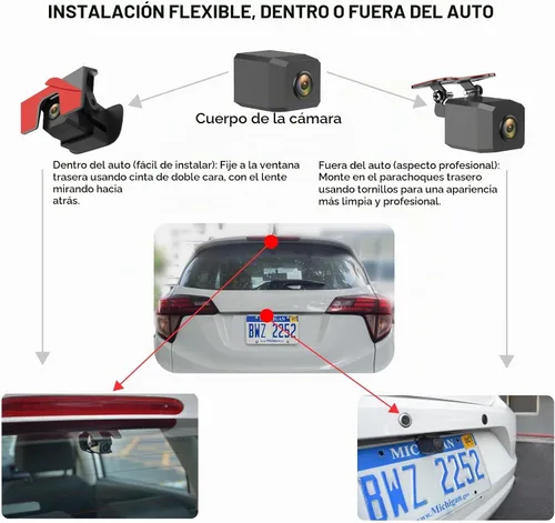 Vista 6 de KBD Cámara de espejo retrovisor OEM para automóvil con SD, frontal de 2K y trasera de 1080P de 9.66'' con cámara de respaldo, pantalla táctil