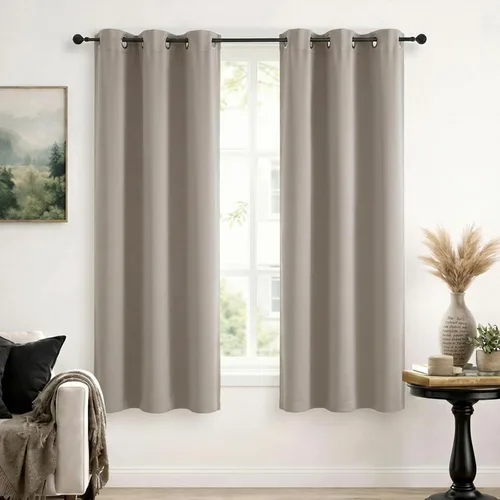 Vista 115 de Simplebrand Cortinas blancas puras de 96 pulgadas de largo para oscurecer la habitación, juego de 2 paneles para dormitorio/sala de estar, bloqueo