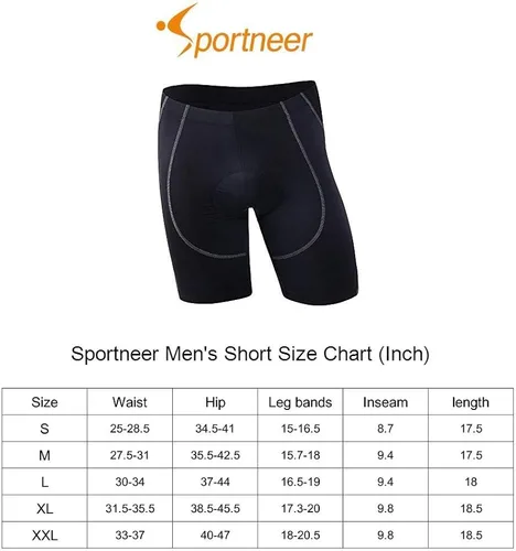 Vista 7 de Sportneer Padded Bike Shorts for Men - 4D Padding Mens Bicycle Cyling Tights Clothing for Road Bike Breathable Absorbent