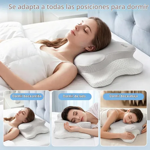 Vista 6 de VYLEE Cervical Neck Pillow, Memory Foam Contour Pillow (Grey)