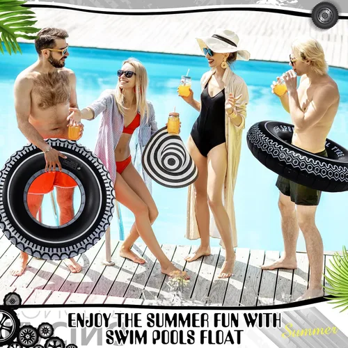 Vista 5 de Libima 4 flotadores inflables para piscina, flotadores de piscina de 30 pulgadas, anillos de natación, tubos de neumáticos hawaianos, tubos