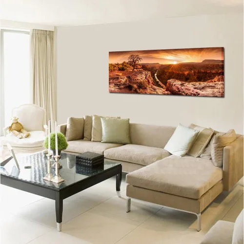 Vista 4 de KREATIVE ARTS Lienzo grande para pared, hermoso paisaje del Parque Nacional del Gran Cañón, Arizona, Estados Unidos, fotos panorámicas de puesta